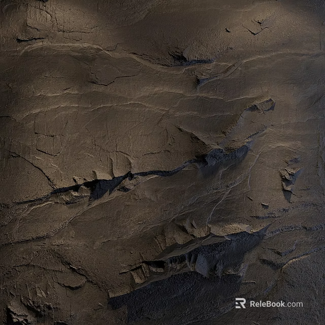 Natural Rock Structure With Layered Textures And Surface Cracks 3d model