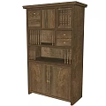 Elegant Wooden Sideboard Cabinet With Classic Design Storage Drawers And Open Shelves
