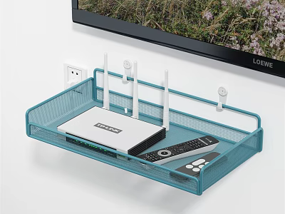 Wall Mounted Cabinet Shelf For Router Remote Control And TV Storage 3d model