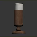 Copper Container With White Cup And Decorative Base On Black Background 3d model