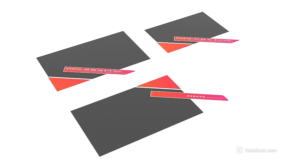 Modern Directional Wayfinding Signage Design With Gray Orange Panels And Direction Text 3d model 