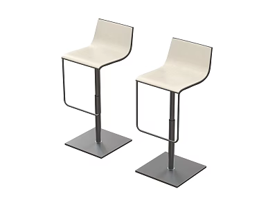 Modern Minimalist Bar Chair Leather Chair Stainless Steel Chair Italian Bar Chair 3d model