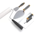 Paint tool brush paint tool putty tool white tool putty scraper trowel putty knife 3d model