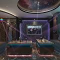 Luxurious KTV Room Interior With Starry Ceiling Comfortable Sofas And Modern Ambience 3d model