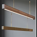 Modern Long Wooden Metal Pendant Light Hanging Design For Interior Space
