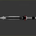 Futuristic White And Black Gun With Red Accent Black Magazine Blue Detail Modern Weapon Design