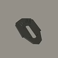 Black Polygonal Mechanical Plate 3D Model With Rectangular Opening And Slots Design