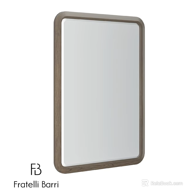 Rectangular Mirror with Wooden Frame Modern Design for Home Decor 3d model 
