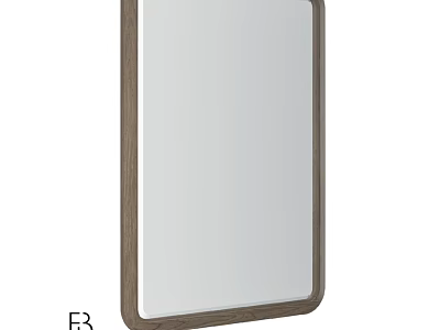 Rectangular Mirror with Wooden Frame Modern Design for Home Decor 3d model