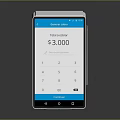 Business Equipment Payment Terminal With Digital Display Numeric Keypad And Total Amount