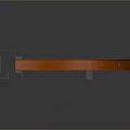 Outdoor Orange Curved Slide With Metal Support Structure And Staircase