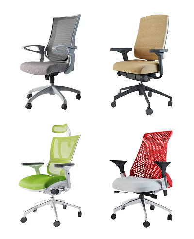 Ergonomic Comfortable Office Chair With Adjustable Arms Mesh Back And Multiple Colors 3d model