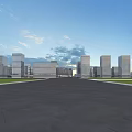 Aerial Urban Planning View With High Rise Buildings Open Plazas And Green Zones