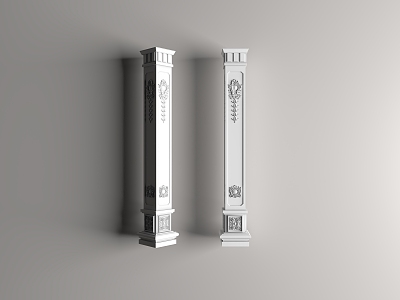 European Roman Column Gypsum Engraved Column Gypsum Component Building Component Stigma Head Engraved Column model