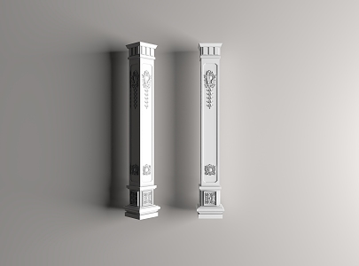 European Roman Column Gypsum Engraved Column Gypsum Component Building Component Stigma Head Engraved Column 3d model