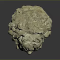 Detailed Plaster Child Head Sculpture With Curly Hair On Square Base Displayed On Dark Background