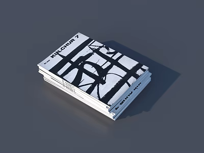 Modern Stacked Books With THE COURSE Cover And Black White Abstract Design 3d model