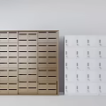 Public Facility Storage Lockers In Golden And White Rows For Public Use