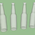 Sixteen Uniform Ceramic Bottles With Slender Necks Arranged In Two Rows 3d model