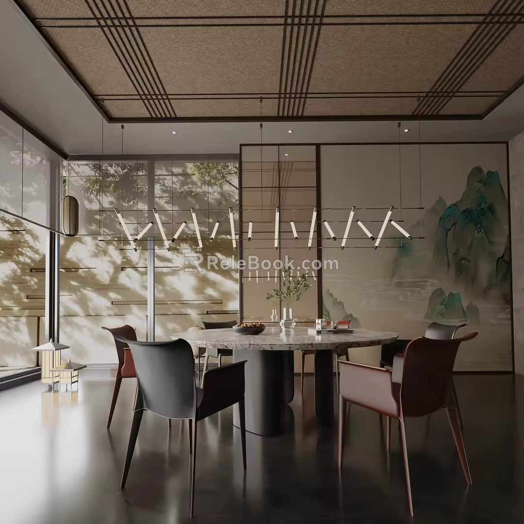 Modern table combination 3d model