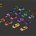 Various Colored Cars In Different Styles Arranged In Circular Formation
