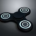 Black Three Blades Fidget Spinner With White Ring Design For Daily Use 3d model