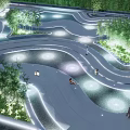 Scenic Park Landscape With Lush Green Trees Winding Paths And Relaxation Areas