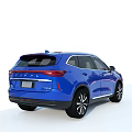 Blue SUV Car With Sleek Body Modern Design LED Headlights And Alloy Wheels