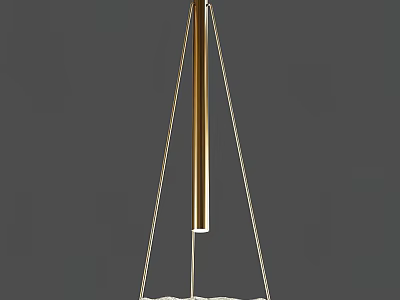 Elegant Modern Gold Pendant Light With Sleek Metal Frame And Transparent Glass Shade 3d model