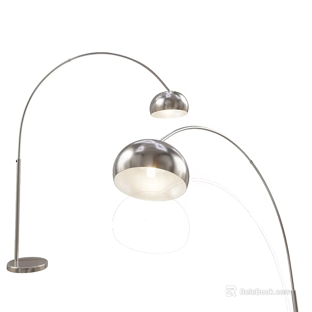 Modern Arc Design Floor Lamp With Metal Structure And Spherical Shade For Home Interior Lighting 3d model 