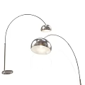 Modern Arc Design Floor Lamp With Metal Structure And Spherical Shade For Home Interior Lighting