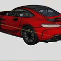 Red Mercedes Sports Car With Sleek Exterior Design Led Headlights And Alloy Wheels
