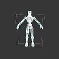Yellow Robot Figure With Black Joints And Red Chest Detail Design