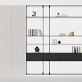 Sleek Modern Display Cabinet With Glass Doors And Shelves For Books And Decorative Items