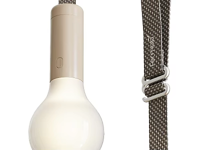 Modern Bulb Shaped Pendant Light With Beige Top And Woven Cable Design 3d model