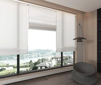 Curtain Platform Roman Curtain Solid Color 3d model