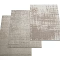 Various Textured Square Rugs with Modern Patterns and Neutral Tones for Home Decor 3d model