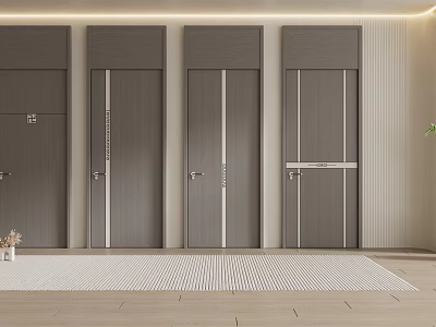 Modern Gray Hinged Doors With Sleek Lines For Contemporary Interior Spaces 3d model
