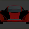 Red And Black Concept Sports Car With Sleek Aerodynamic Design Transparent Roof And Stylish Wheels
