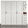 Modern Wardrobe Designs With White Gray Finishes Drawer Storage Open Shelves And Hanging Space