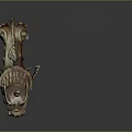 Golden Mythical Beast Statue With Intricate Horns Mane And Tail Details