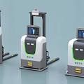 Three Intelligent Industrial Forklift Units With Digital Display And Automation Features