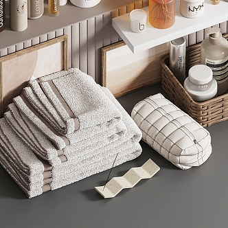 Bathroom products Towels Bathroom ornaments Toiletries 3d model