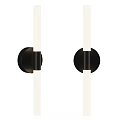 Minimalist Modern Wall Sconces With Black Round Base And White Cylindrical Shade Design