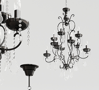 European-style crystal chandelier 3d model