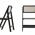 Modern Dining Chairs With Black Frame And Woven Backrest Seat Design