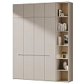 Modern Light Colored Decorative Cabinet With Sleek Doors And Open Shelves For Books Decor