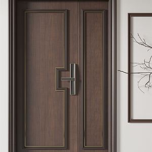 New Chinese style door 3d model