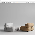 Modern Single Sofa Lazy Sofa 3d model