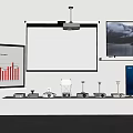Projection Monitoring System with Multiple Screens Projector and Surveillance Footage Displays